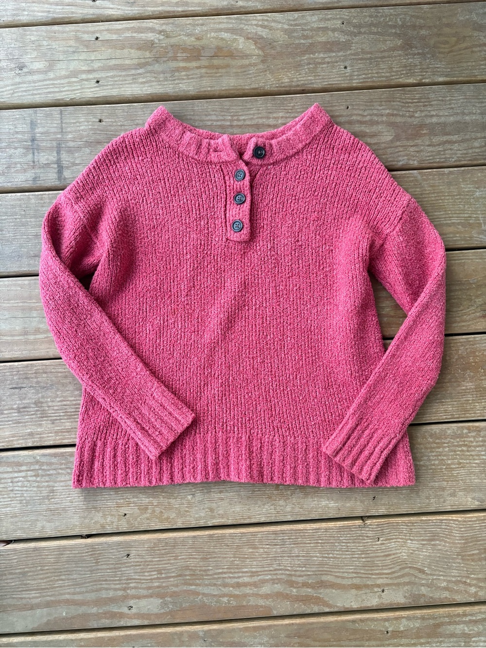 American Eagle Outfitters Rose Pink Button-Front Cowl Sweater
